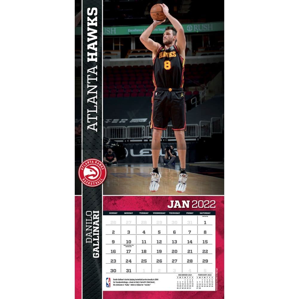 Hawks Schedule 2022 Atlanta Hawks 2022 Wall Calendar - Calendars.com