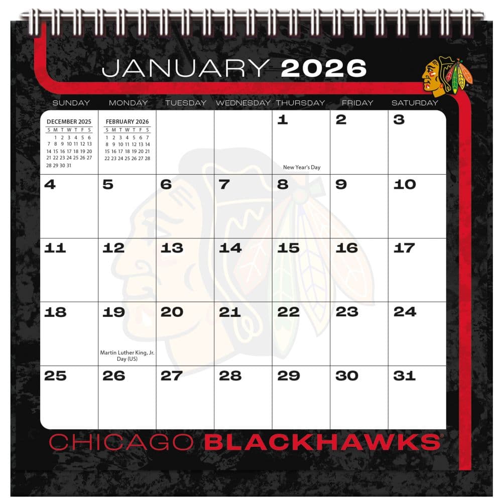 image NHL Chicago Blackhawks 2026 Easel Desk Calendar