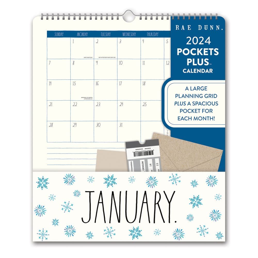 Rae Dunn Pockets Plus 2025 Wall Calendar