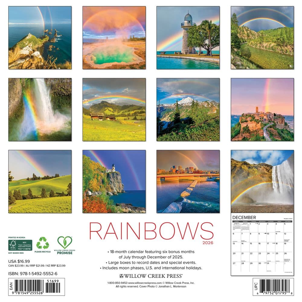 Rainbows 2026 Wall Calendar First Alternate Image