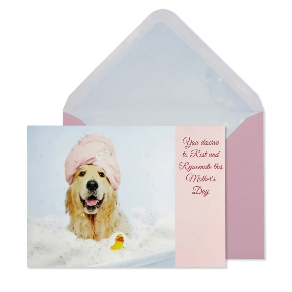 image Dog in Bath Mother&#39;s Day Card