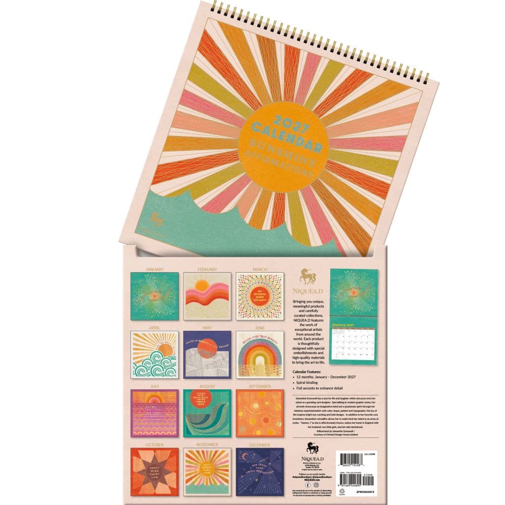 Sunshine Affirmations 2027 Spiral Wall Calendar Fourth  Alternate Image
