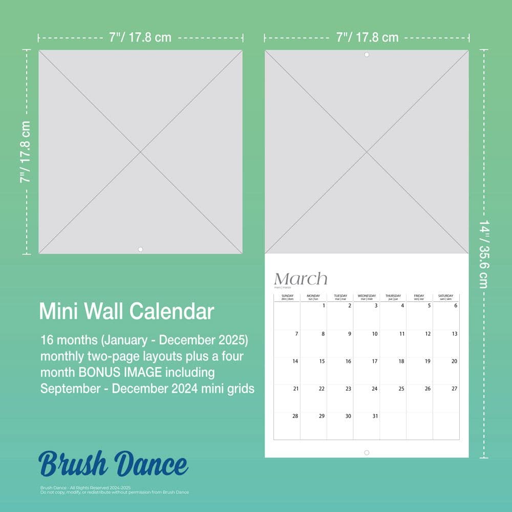 Mindful Living 2025 Mini Wall Calendar Sixth Alternate Image