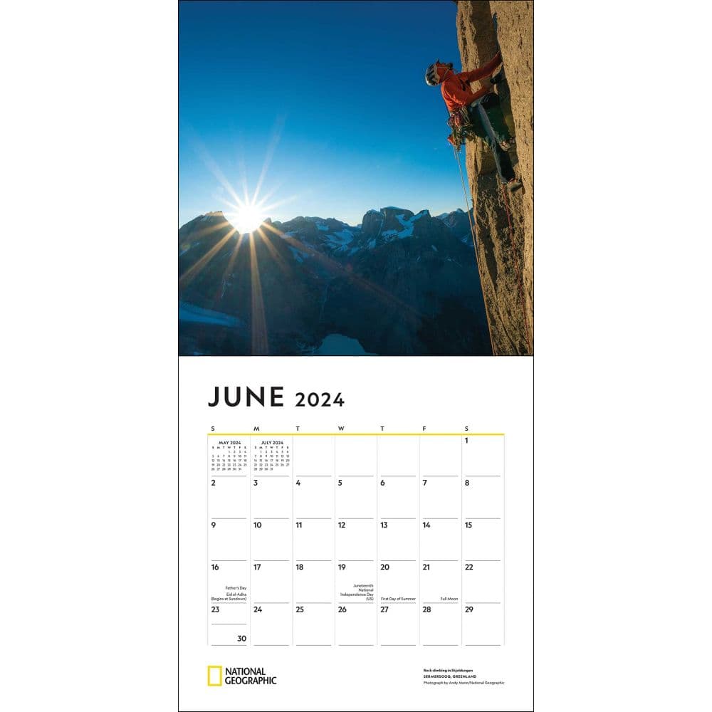 National Geographic Adventure Travels 2024 Wall Calendar June