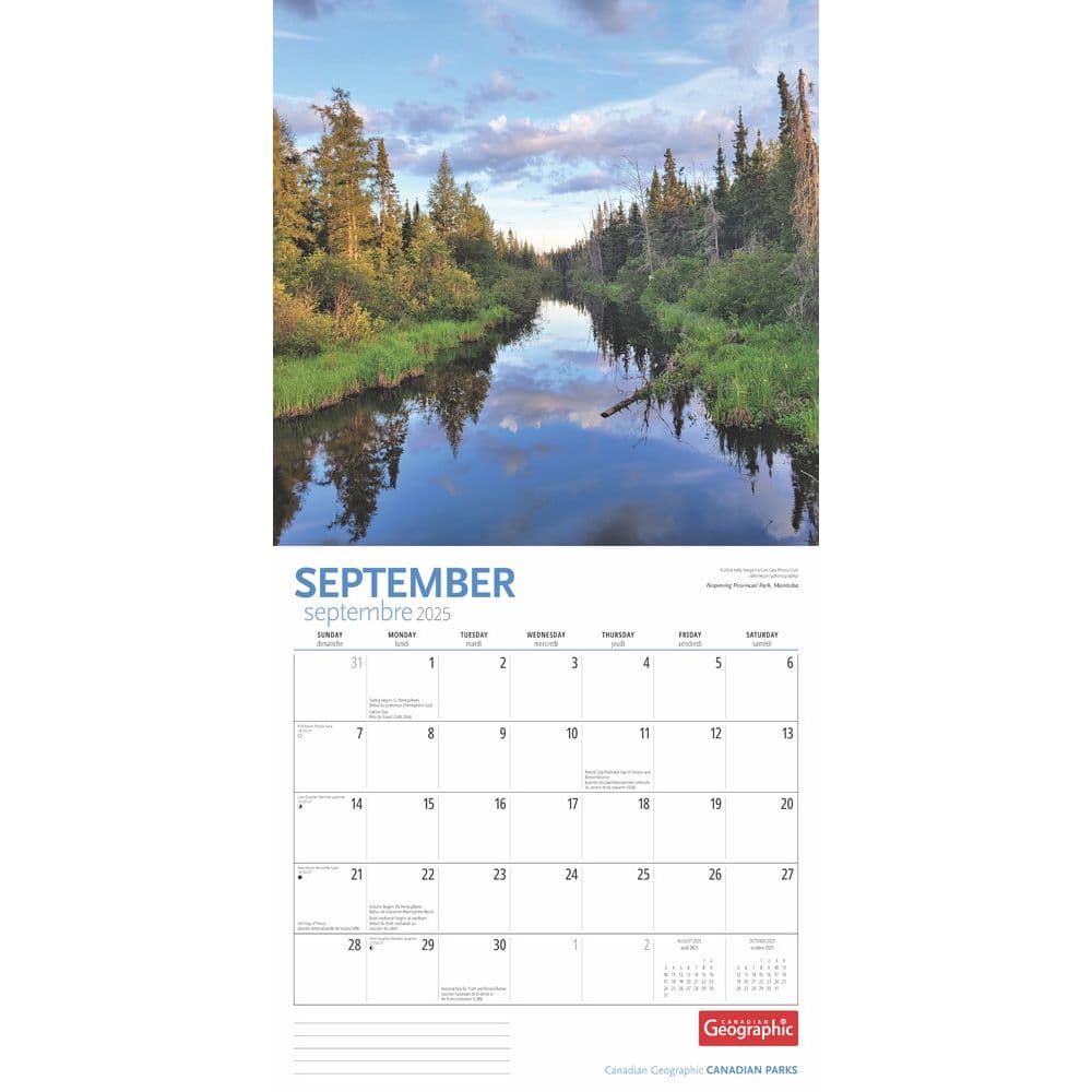 Canadian National Parks 2025 Wall Calendar interior image