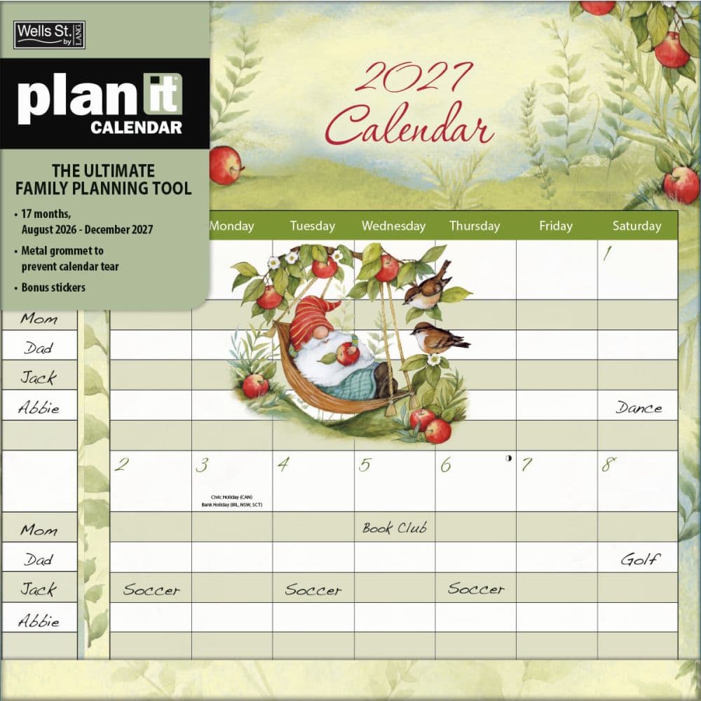Gnomes 2027 Plan It Wall Calendar by Susan Winget