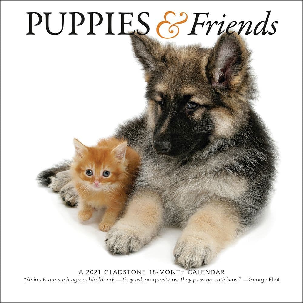 Puppies And Friends Mini Wall Calendar