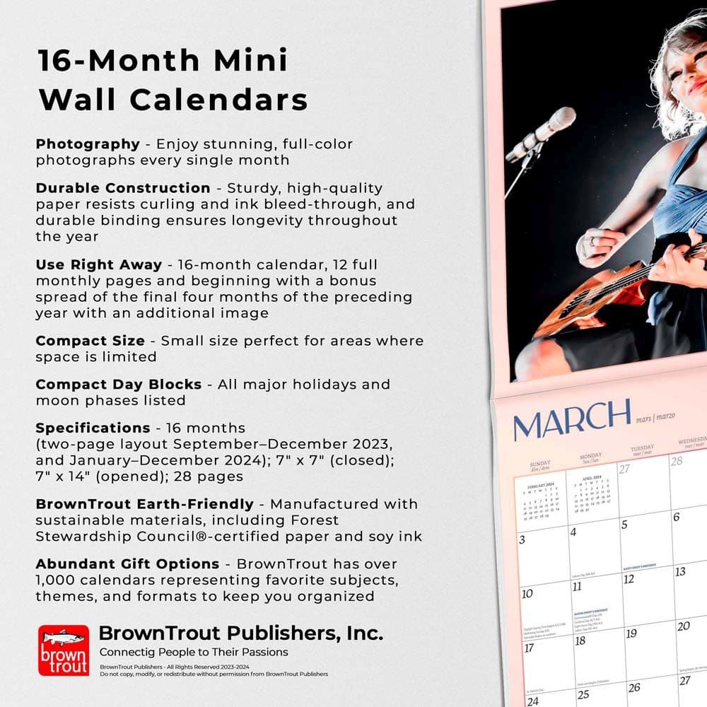 Taylor Swift 2024 Mini Wall Calendar key benefits