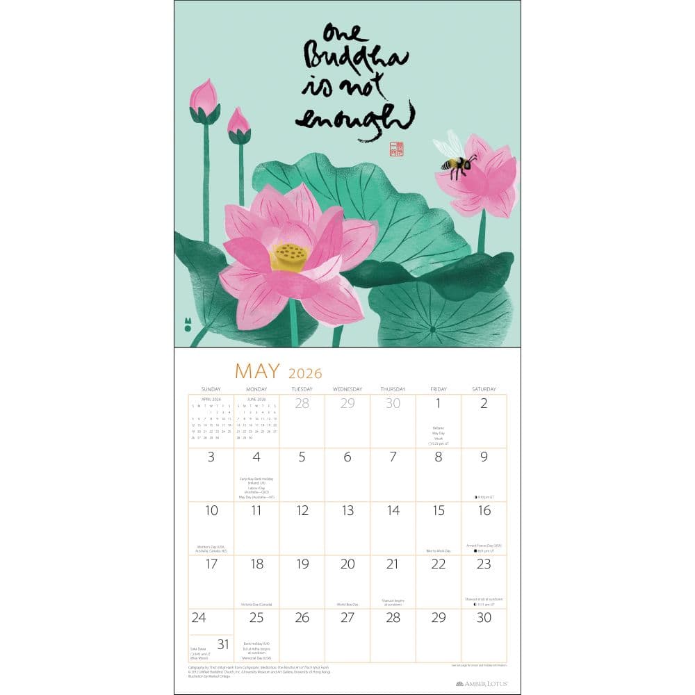 Thich Nhat Hanh 2026 Wall Calendar Second Alternate Image