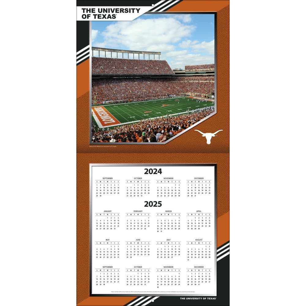 COL Texas Longhorns 2025 Wall Calendar Second Alternate Image