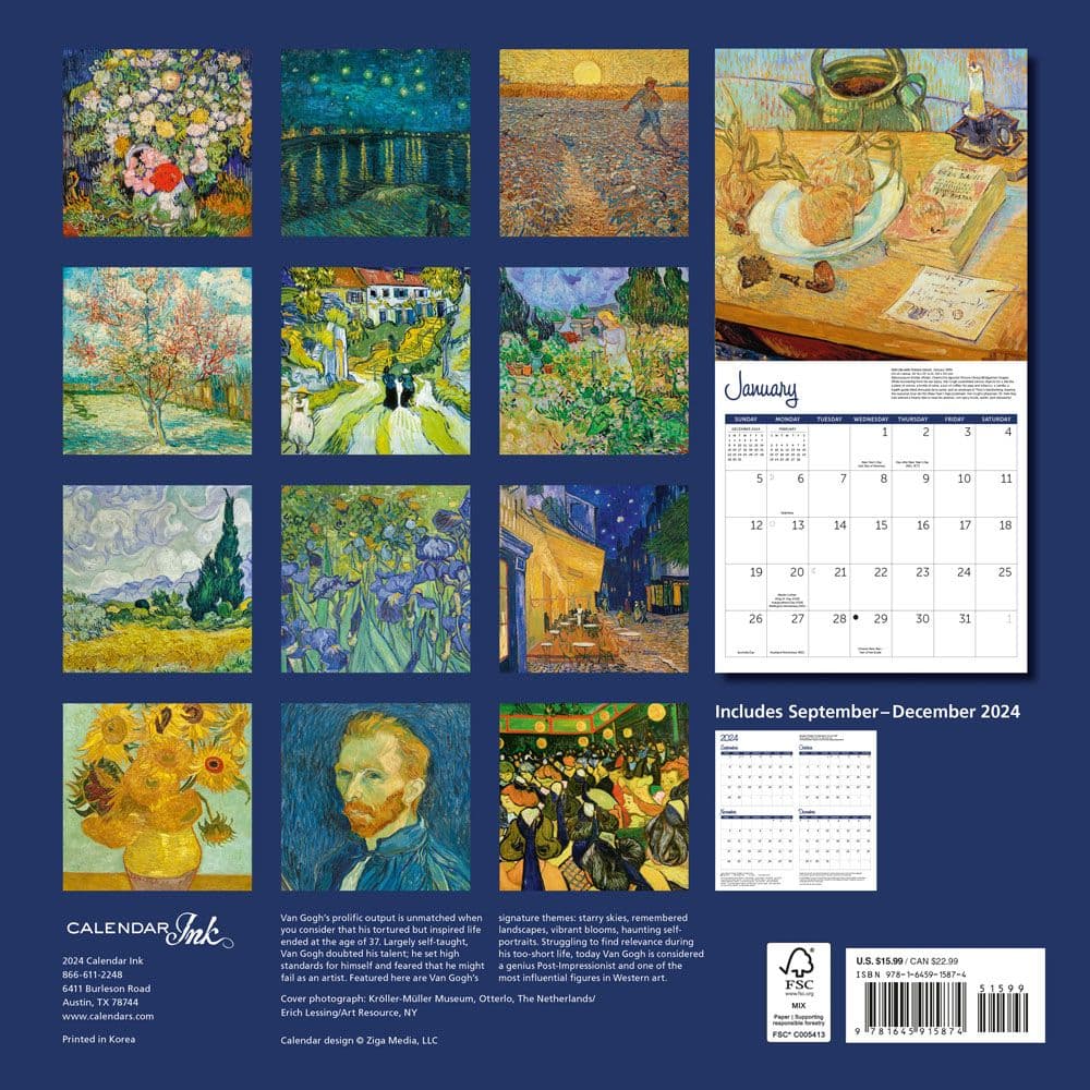 Van Gogh 2025 Wall Calendar First Alternate Image width="1000" height="1000"