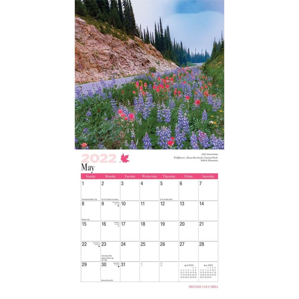 British Columbia 2022 Mini Wall Calendar
