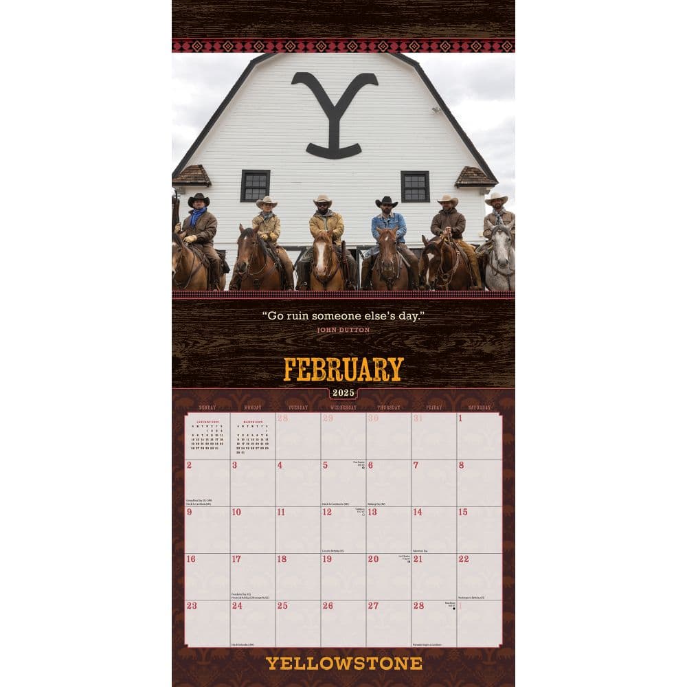 Yellowstone TV 2025 Wall Calendar Fourth Alternate Image