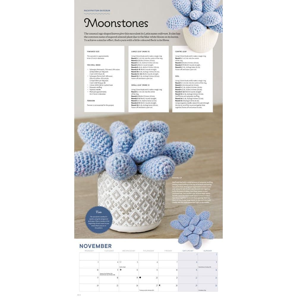 Crocheted Houseplants 2025 Wall Calendar