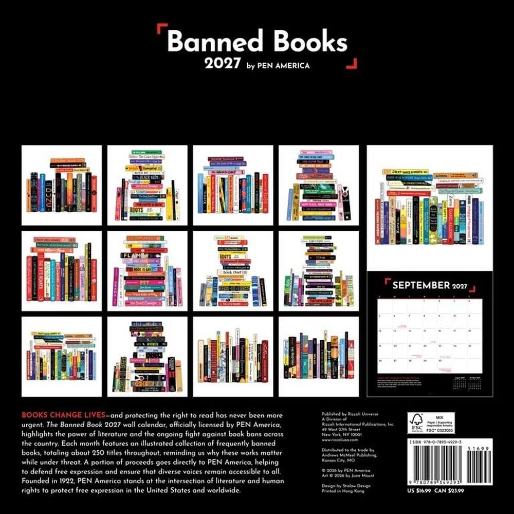 Banned Books 2027 Wall Calendar First Alternate Image