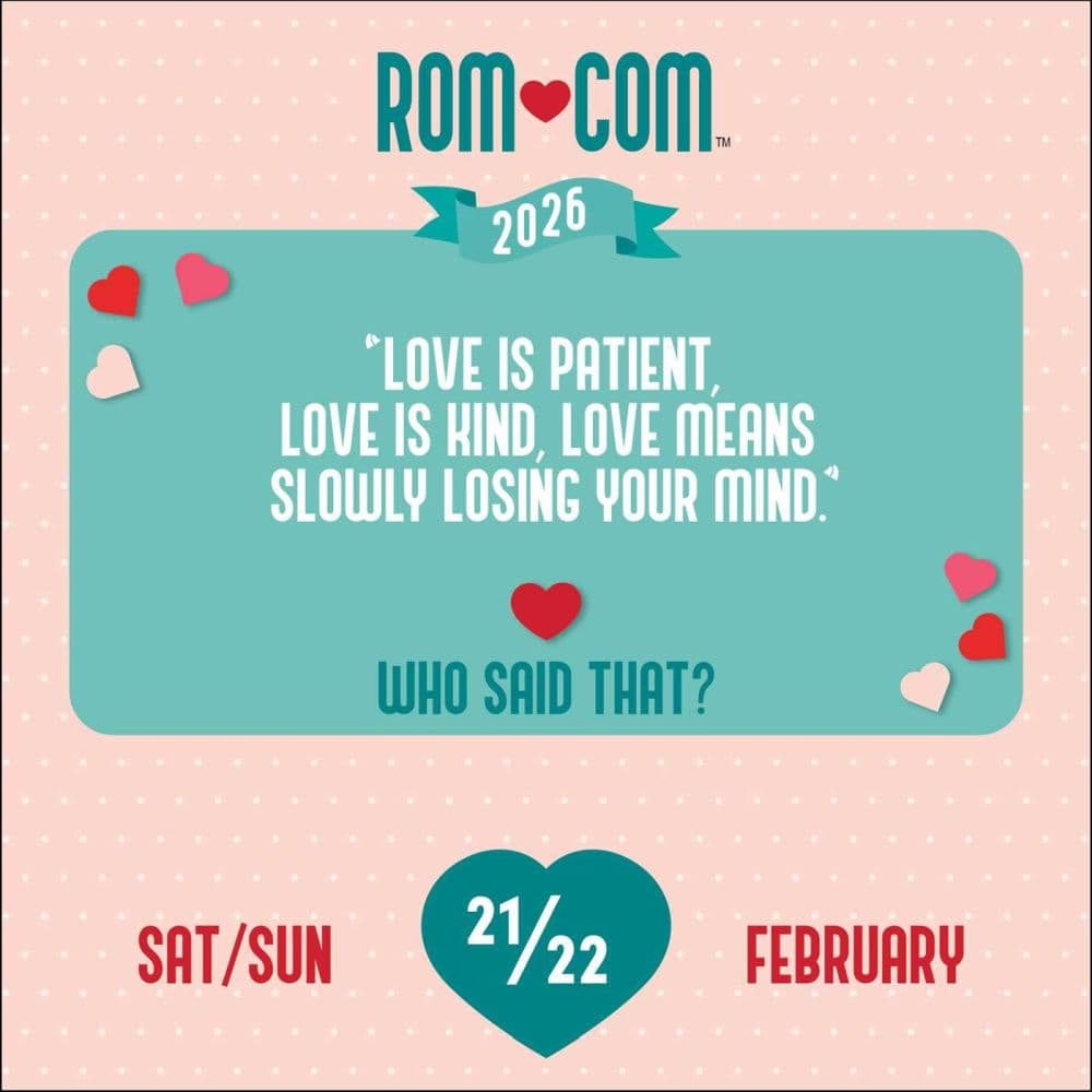 Rom Com Trivia 2026 Desk Calendar First alternate Image