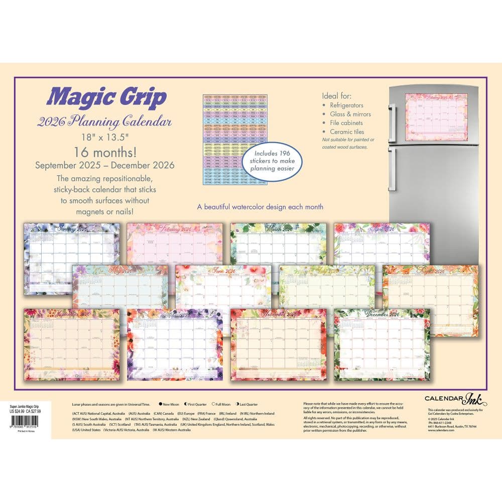 Super Jumbo Magic Grip 2026 Wall Calendar First Alternate Image