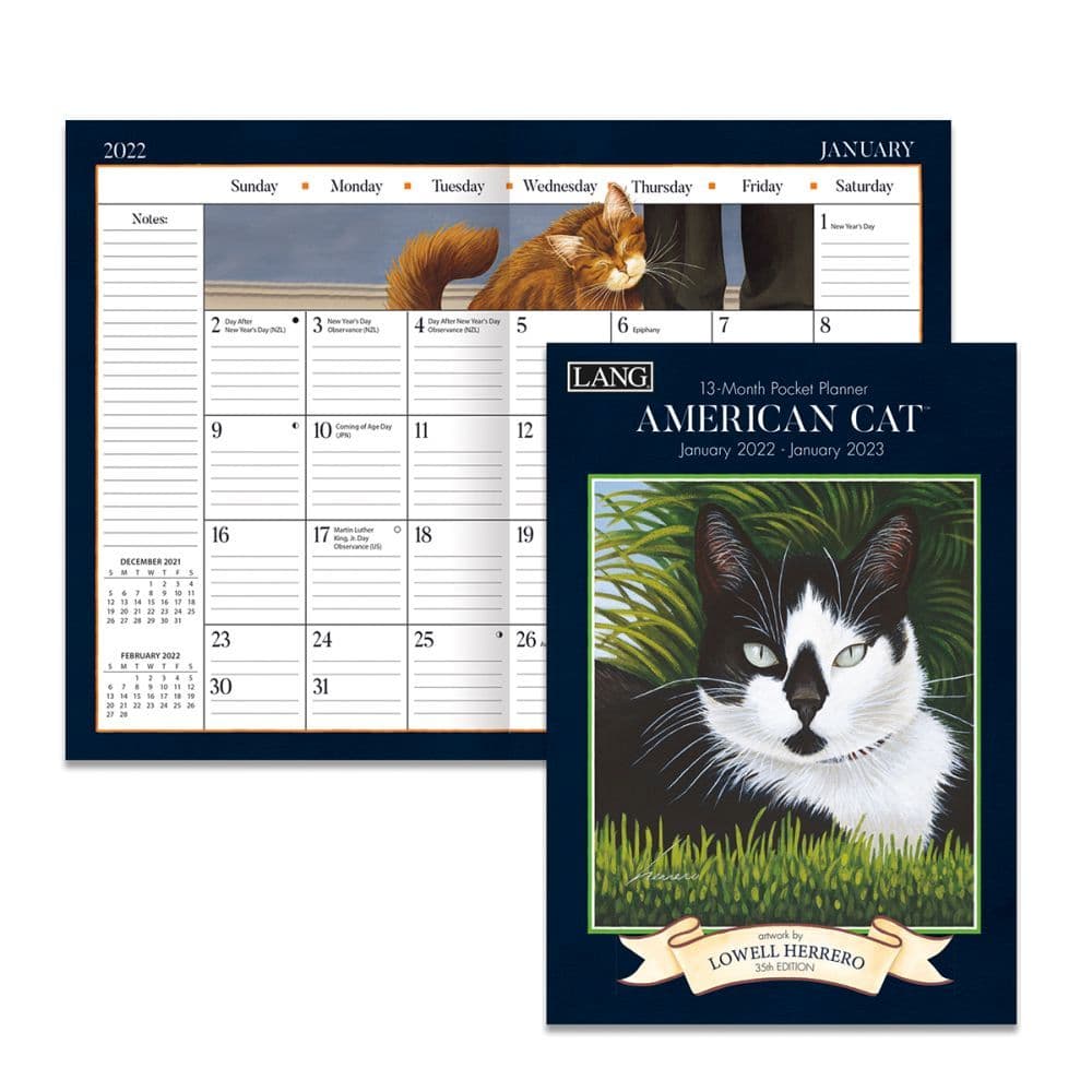 American Cat 2022 Monthly Planner