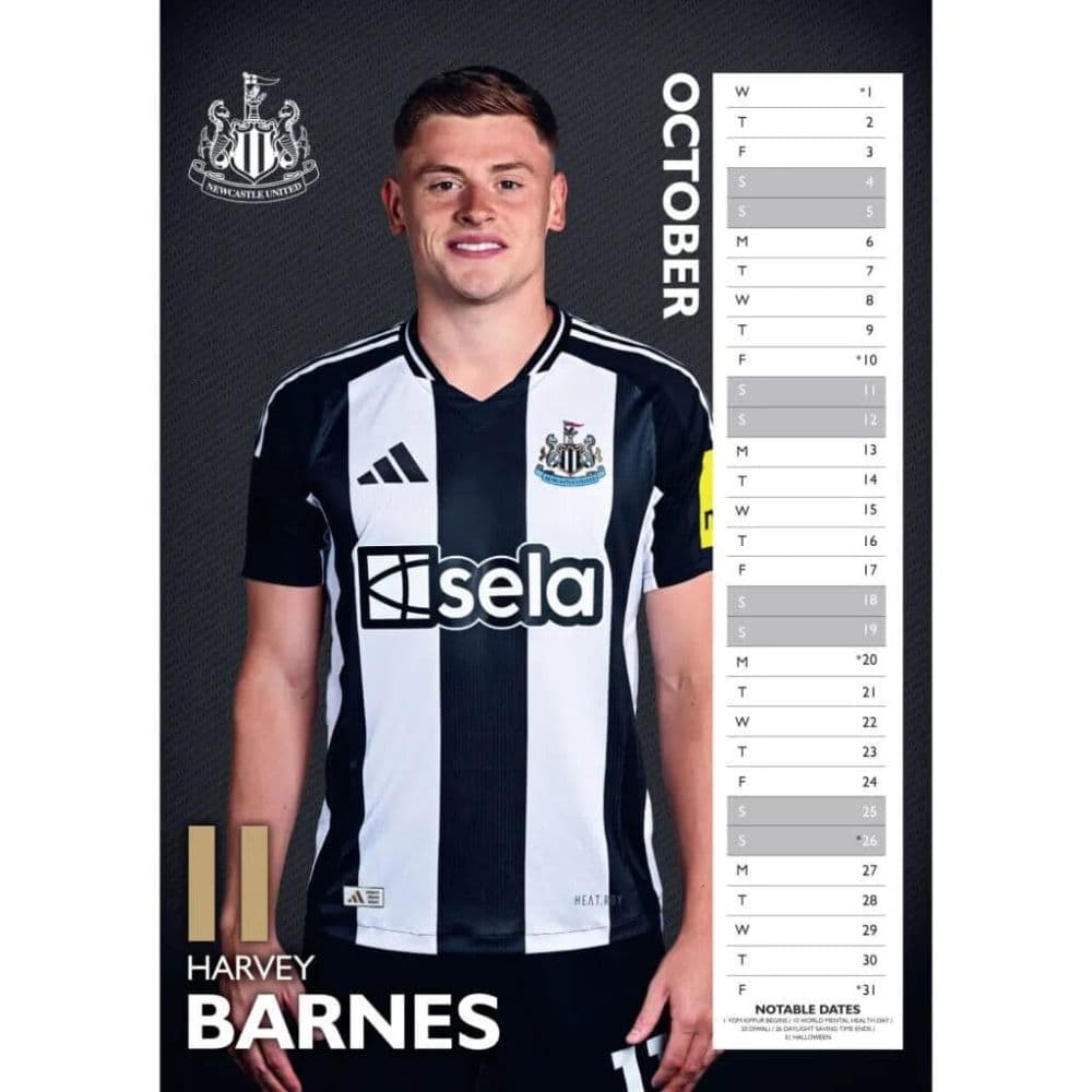 Newcastle United FC Poster 2025 Wall Calendar Second Alternate Image