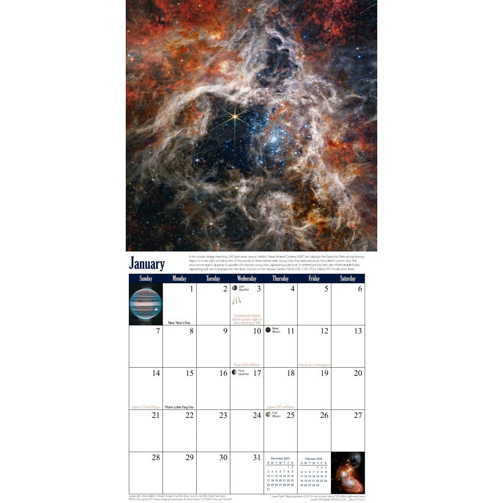 James Webb Telescope 2024 Wall Calendar