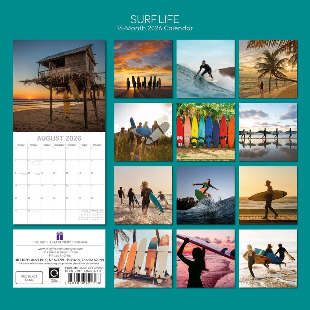 Surf Life 2026 Wall Calendar First Alternate Image