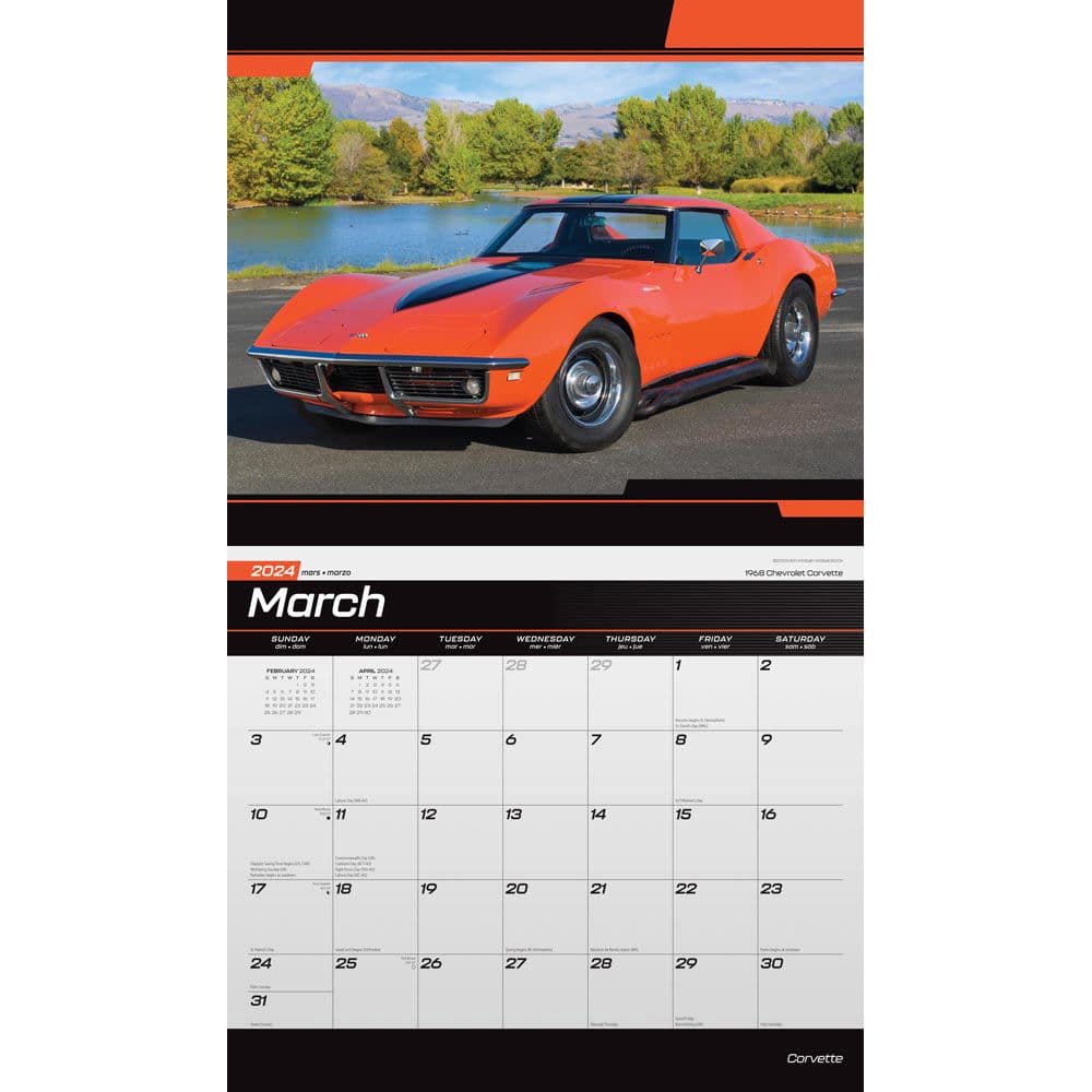 Corvette Deluxe 2025 Wall Calendar