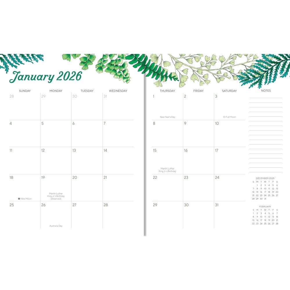 Greenery Monthly 2026 Planner First Alternate Image