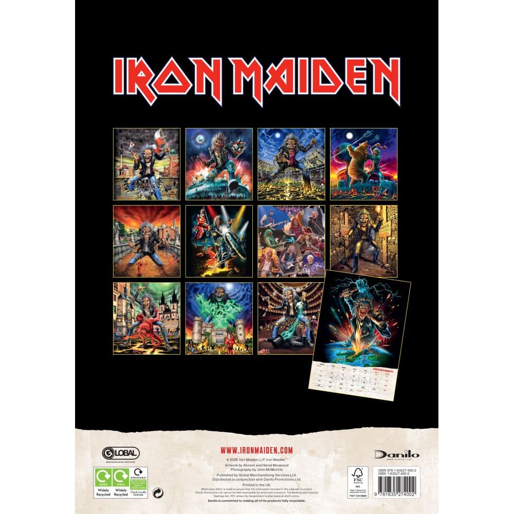 Iron Maiden 2026 Poster Wall Calendar First Alternate Image
