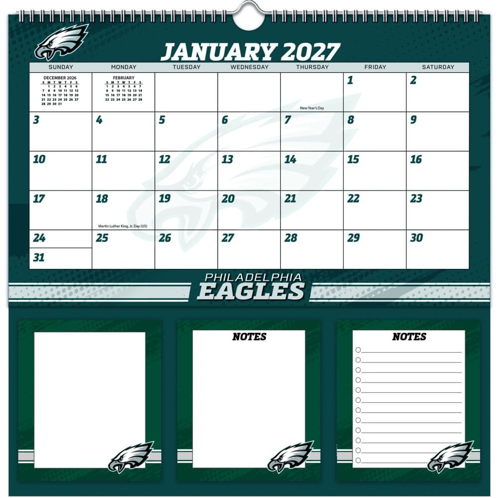 image NFL Philadelphia Eagles 2027 Memomate Spiral Wall Calendar Main Product Image