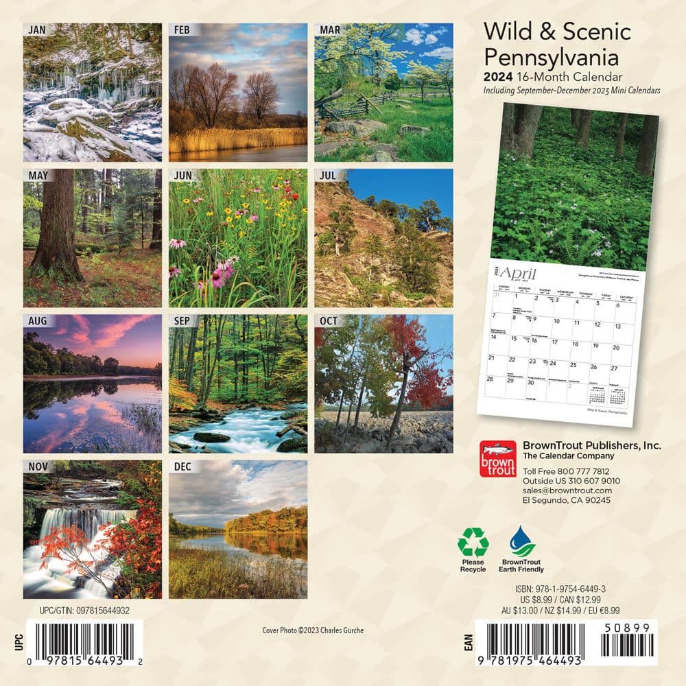 Pennsylvania 2025 Mini Wall Calendar