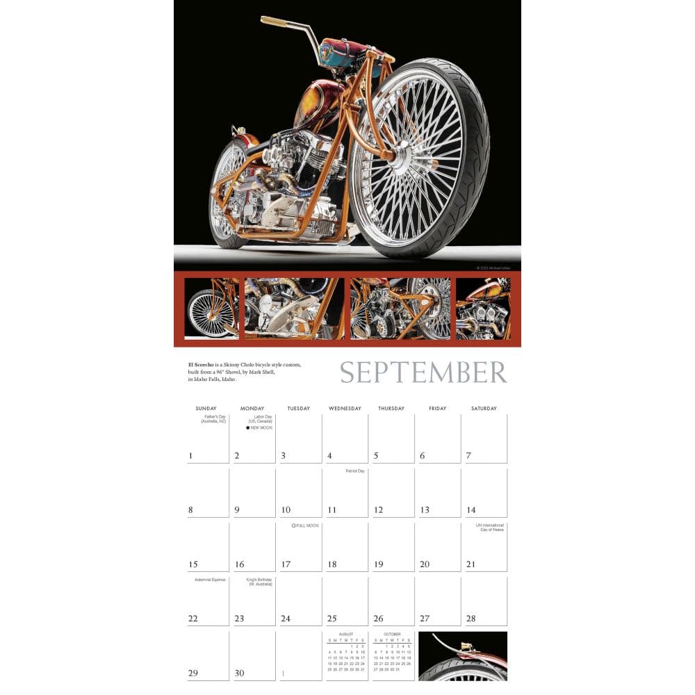 Custom Motorcycles 2024 Wall Calendar