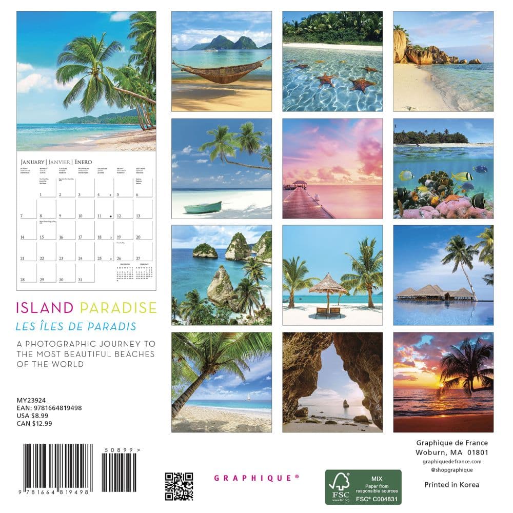 Island Paradise 2024 Mini Wall Calendar - Calendars.com