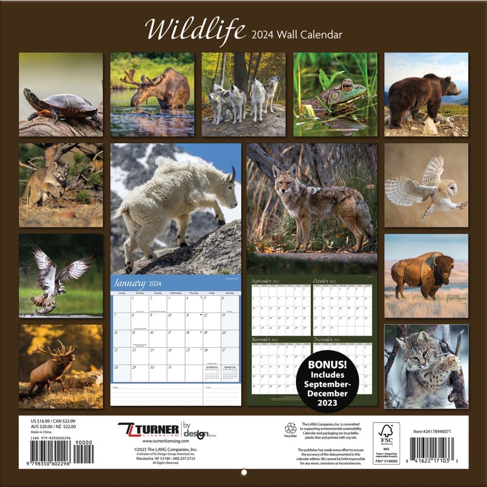 Wildlife 2024 Wall Calendar