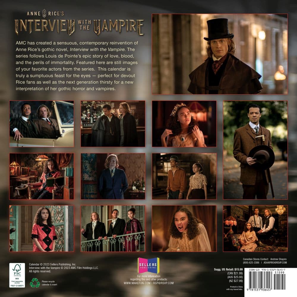 Anne Rice&#39;s Interview with the Vampire 2024 Wall Calendar First Alternate Image width=&quot;1000&quot; height=&quot;1000&quot;