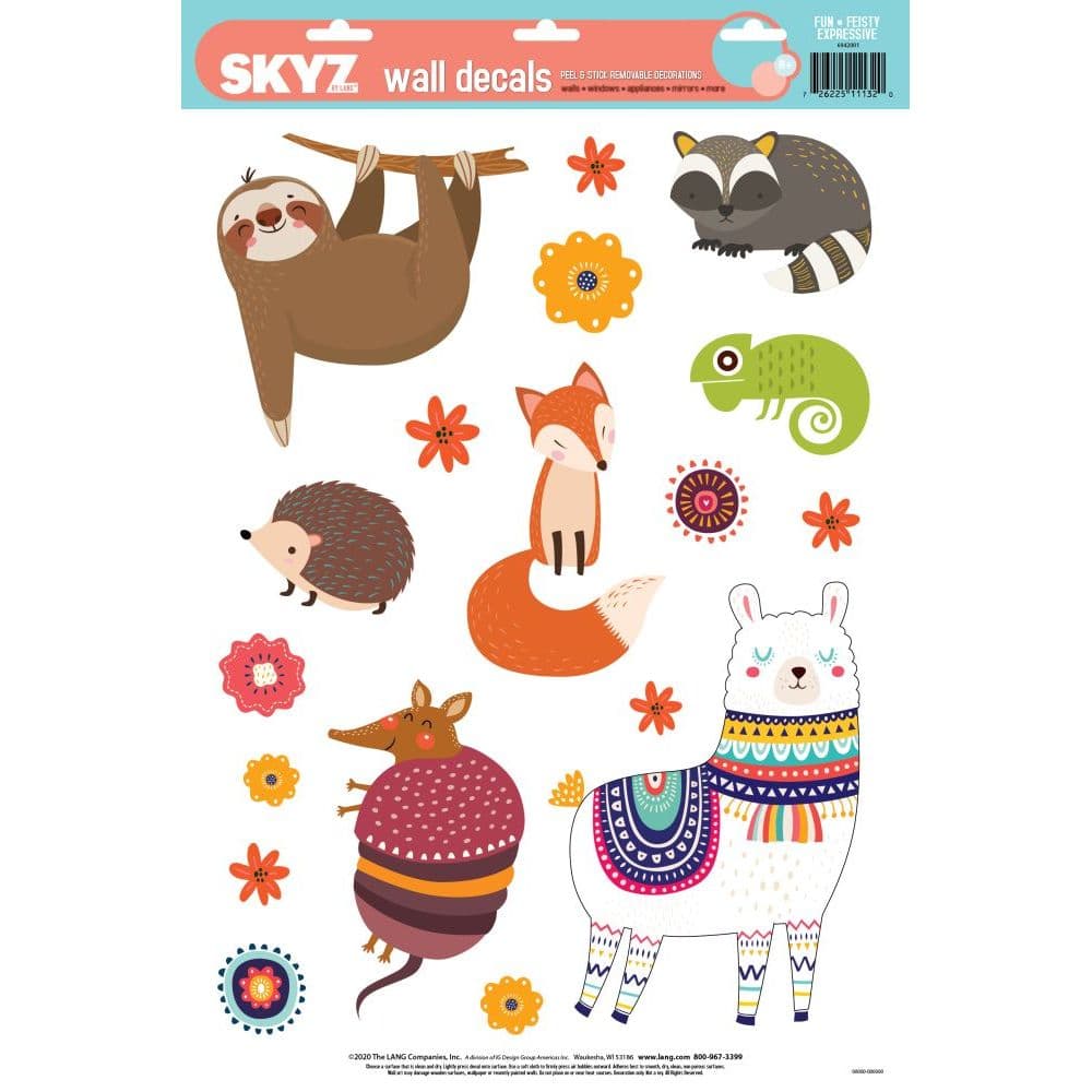 Artsy Animals Wall Decal With Embellishments