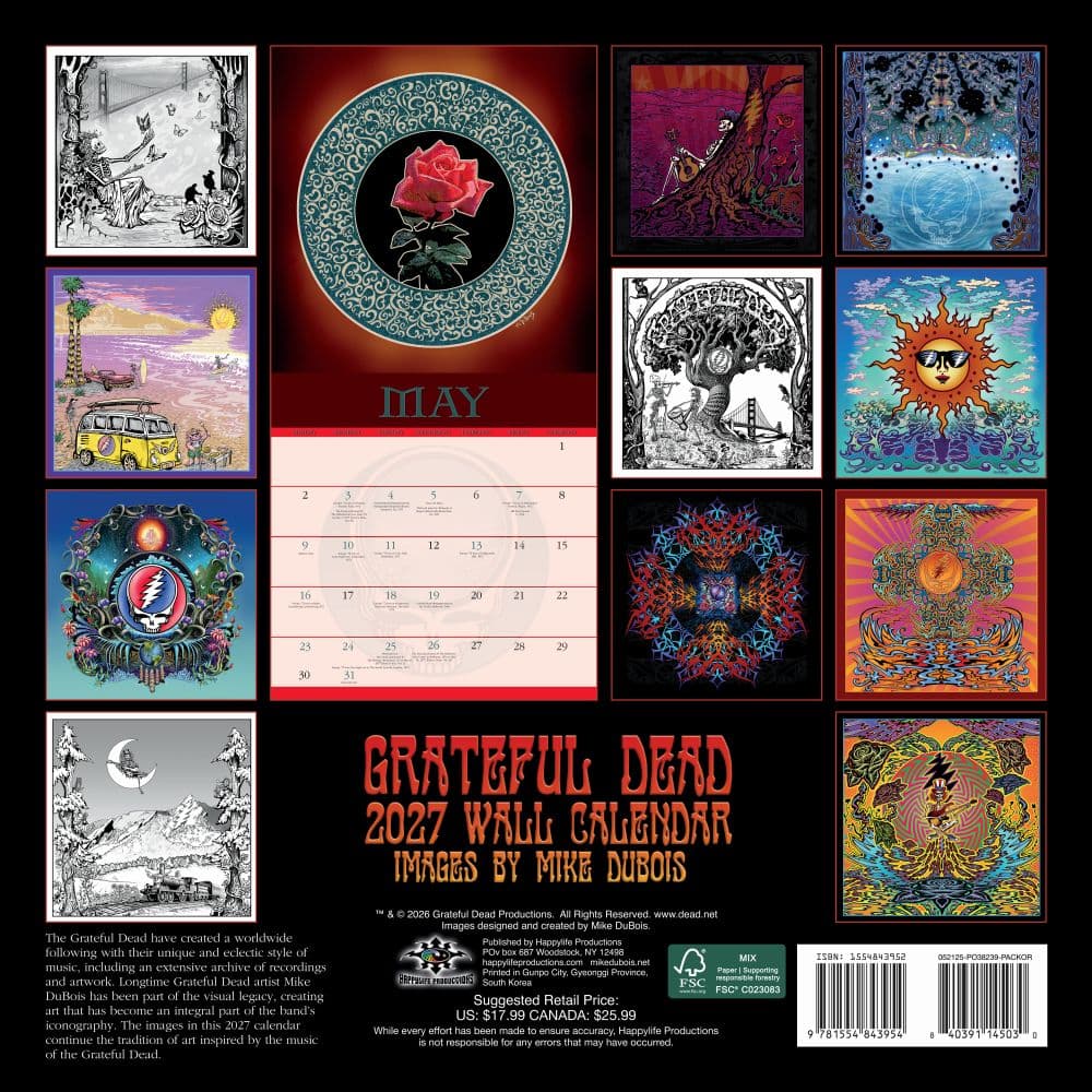 Grateful Dead 2027 Wall Calendar First Alternate Image
