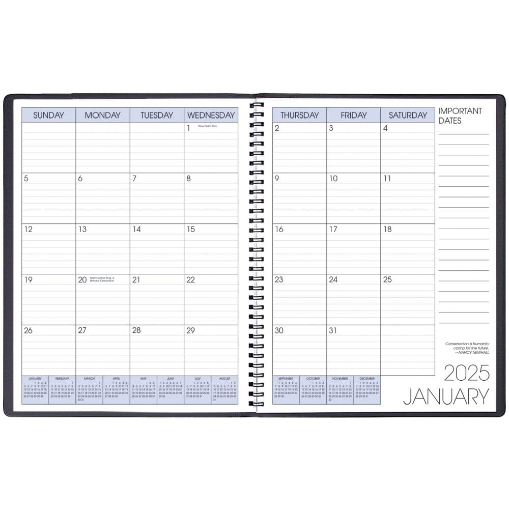 Turquoise Shimmer Large Time Monthly 2025 Planner First Alternate Image