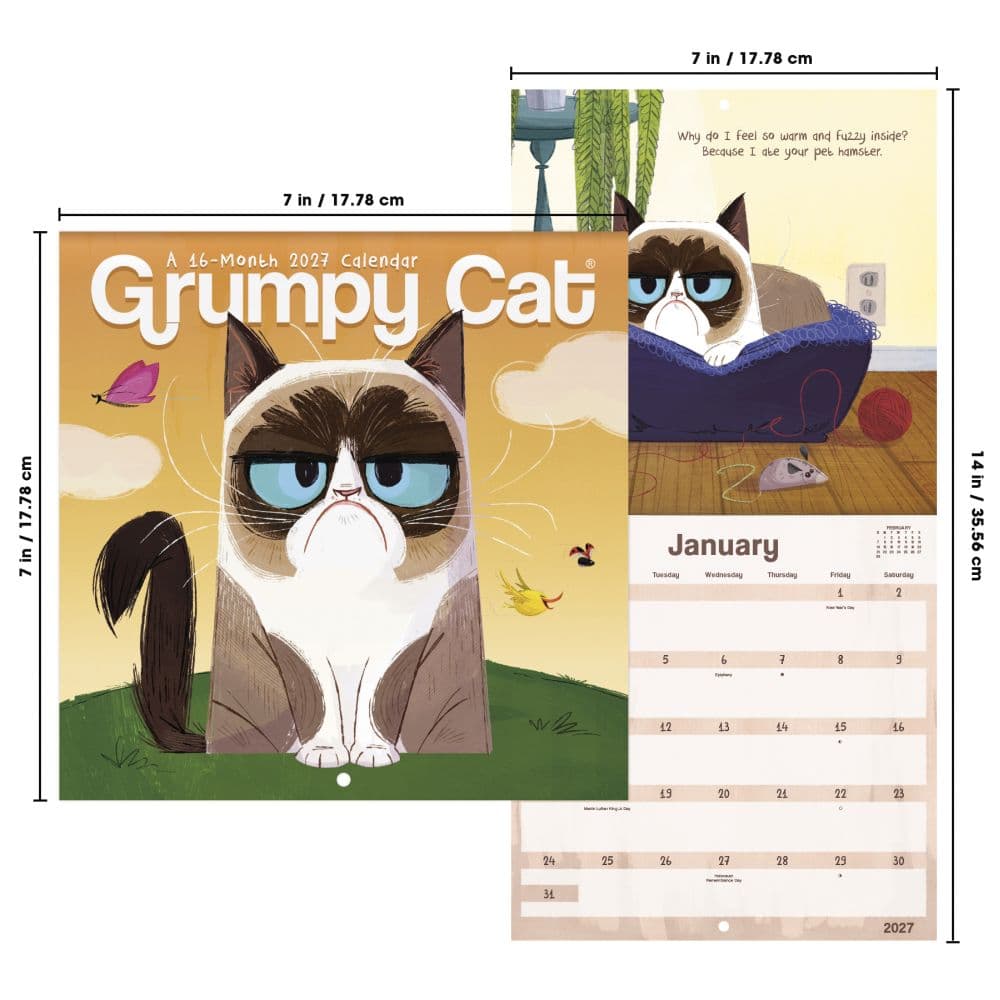 Grumpy Cat 2027 Mini Wall Calendar Sixth Alternate Image