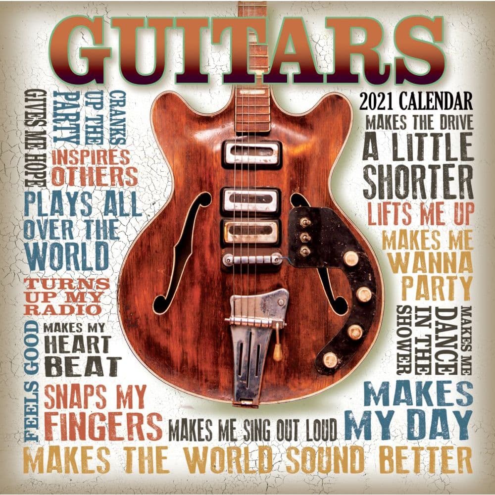 2021 Guitars Mini Wall Calendar SV