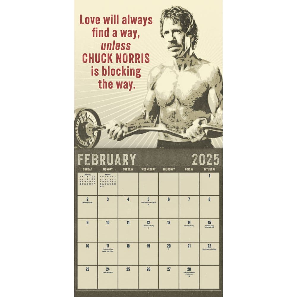 Chuck Norris 2025 Wall Calendar Alt3