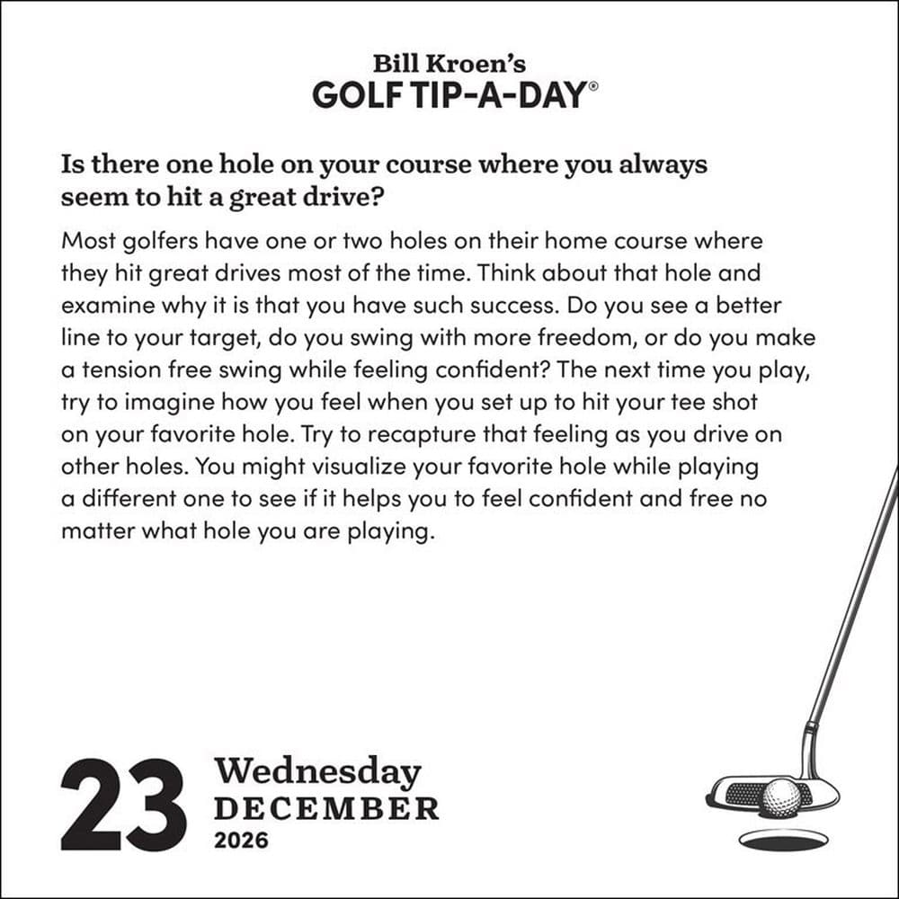 Golf Tip a Day 2026 Desk Calendar Fourth Alternate Image