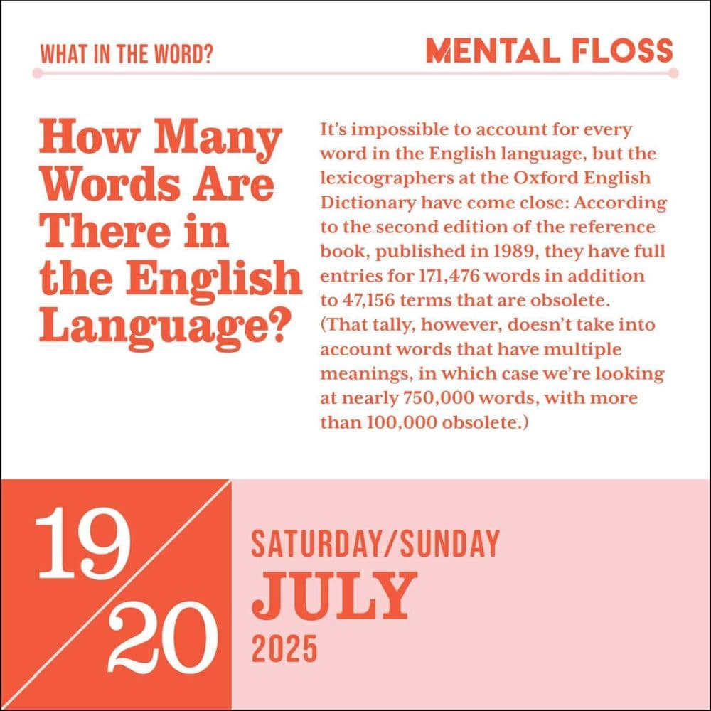 Word Nerd 2025 Desk Calendar