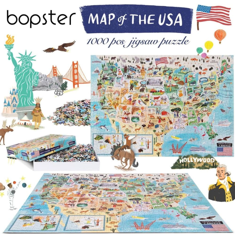 USA Map 1000 Piece Puzzle Second Alternate Image