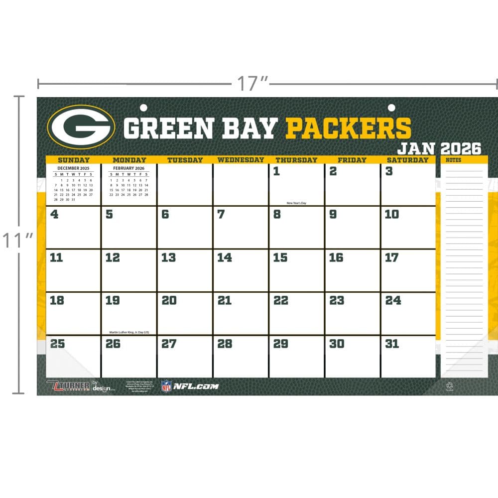 NFL Green Bay Packers 2026 Desk Pad First Alternate Image
