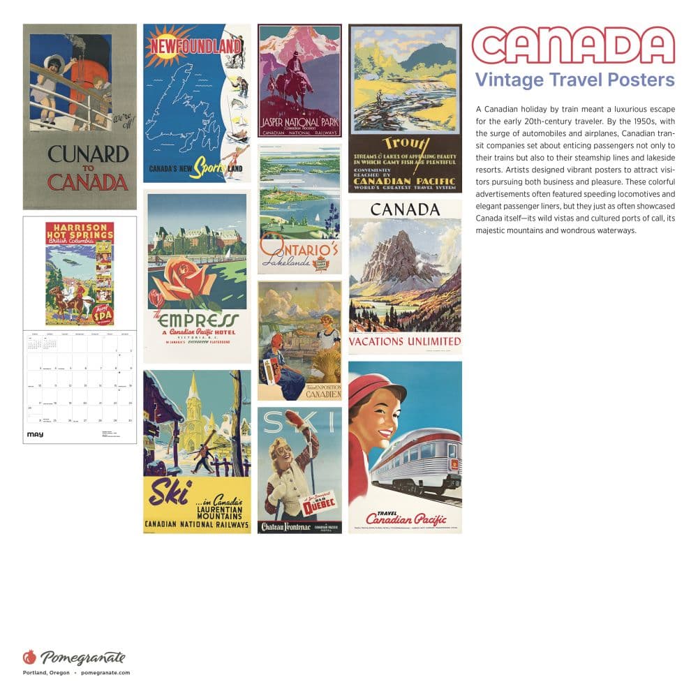 Canadian Travel Posters 2026 Wall Calendar First Alternate Image