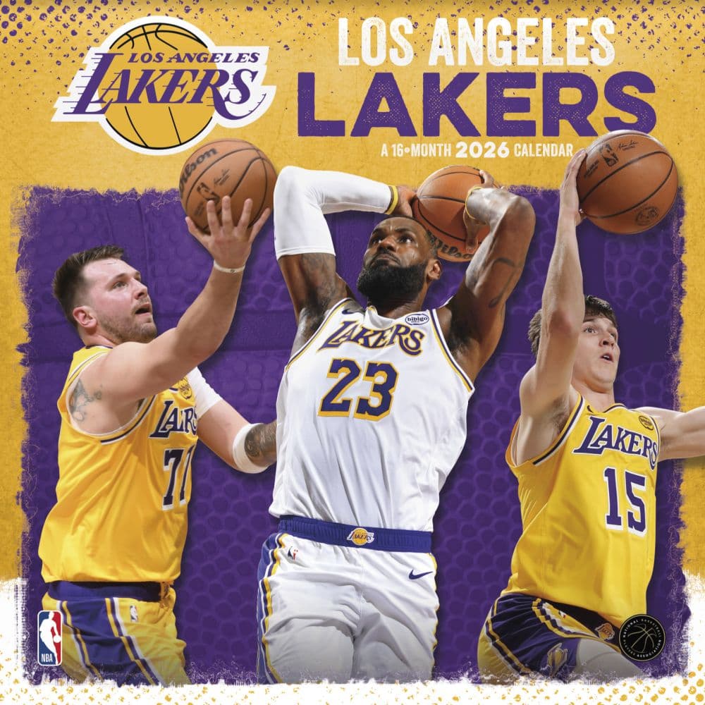 NBA Los Angeles Lakers 2026 Wall Calendar Main Product Image