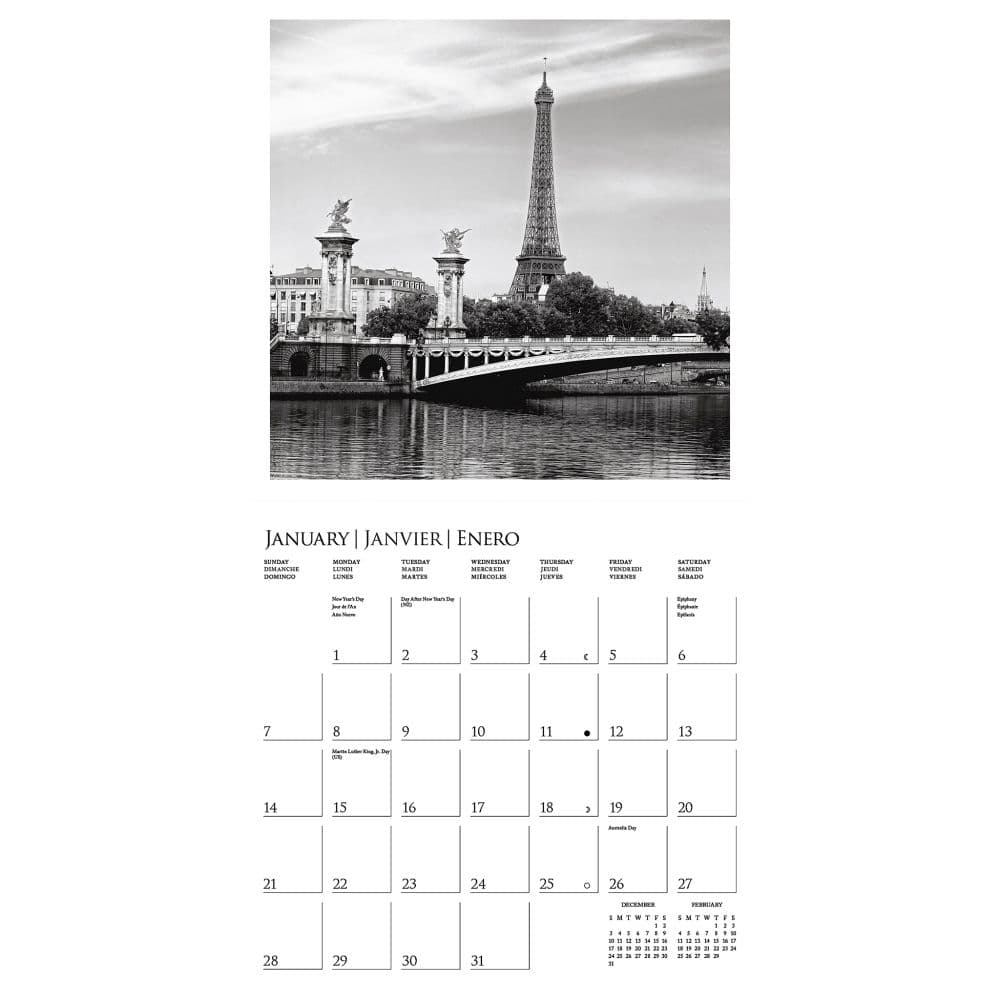 Paris B&amp;W 2024 Wall Calendar Second Alternate Image width=&quot;1000&quot; height=&quot;1000&quot;