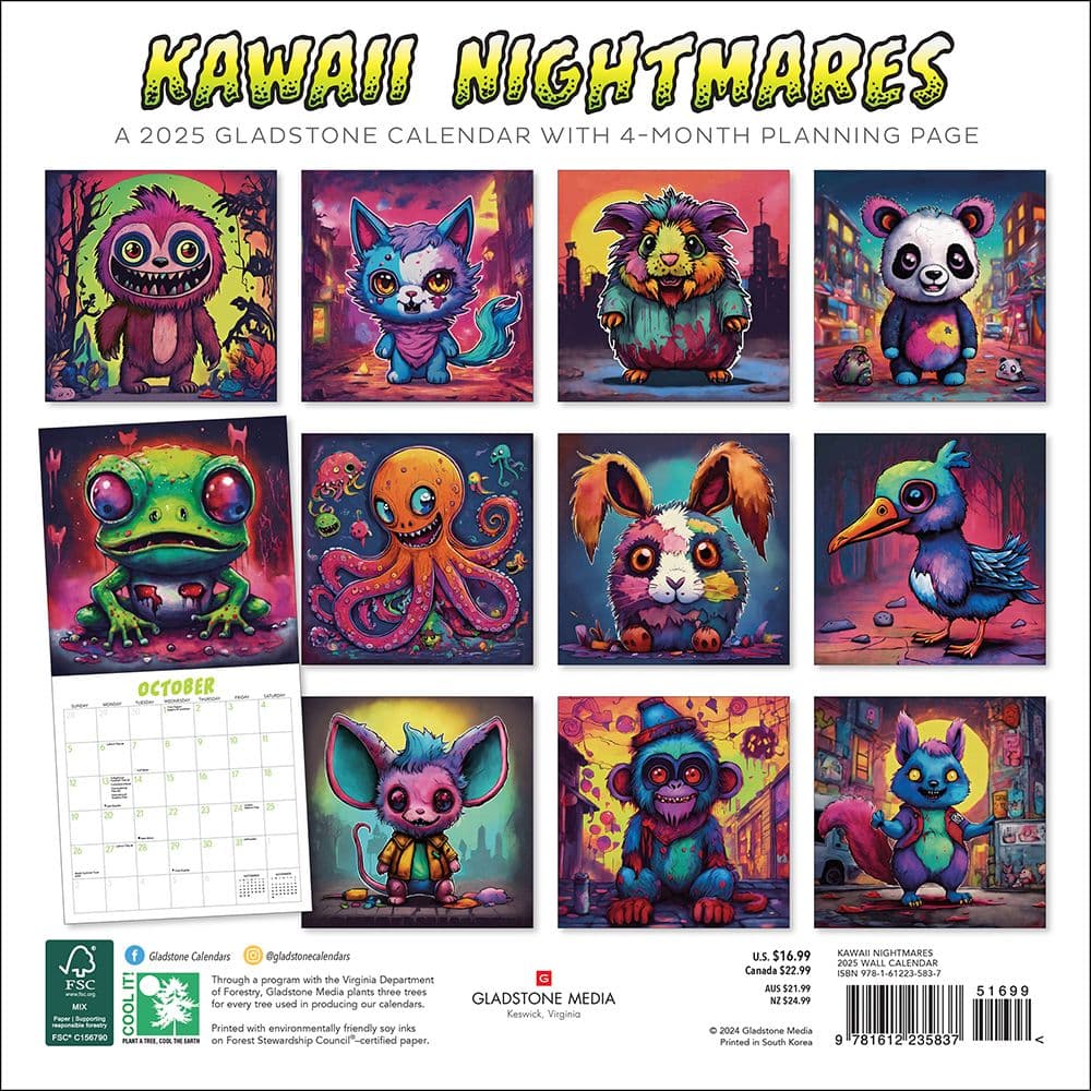 Kawaii Nightmares 2025 Wall Calendar First Alternate Image width=&quot;1000&quot; height=&quot;1000&quot;