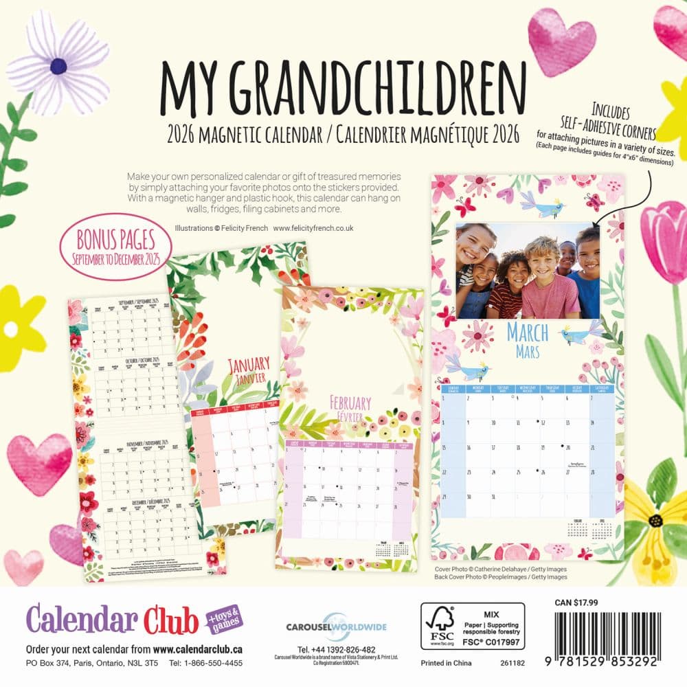 My Grandchildren Photos Magnetic 2026 Wall Calendar First Alternate Image