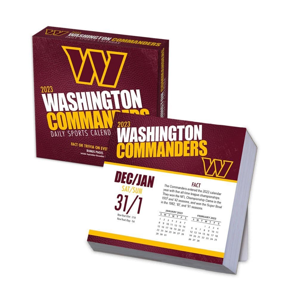 Washington Commanders 2023 Desk Calendar